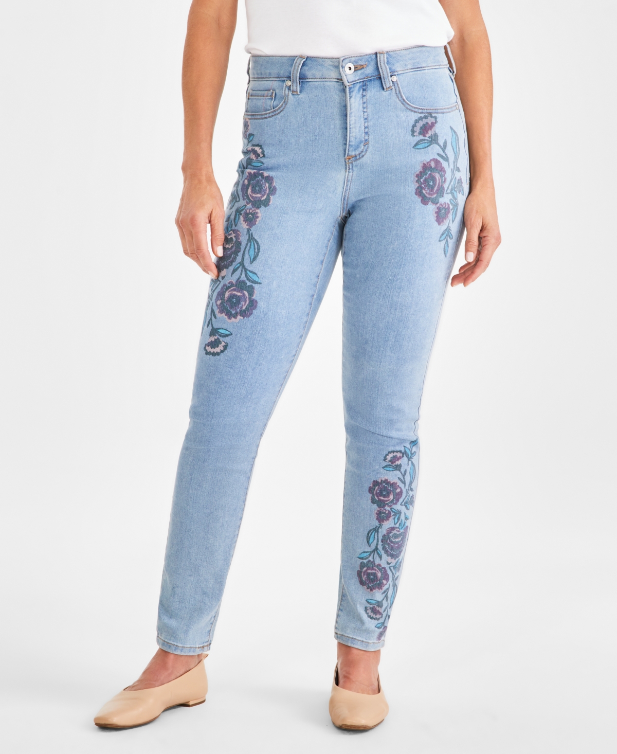 Style & Co Women's Mid-Rise Curvy Skinny Jeans, Created for Macy's