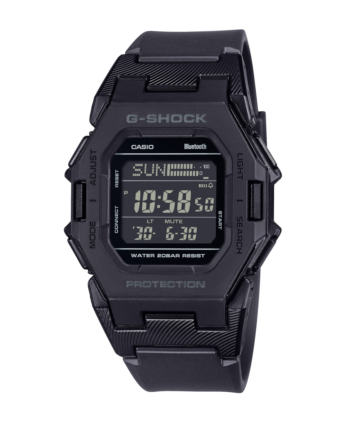 Men's Digital Black Resin Watch, 46.3mm GDB500-1 - Black