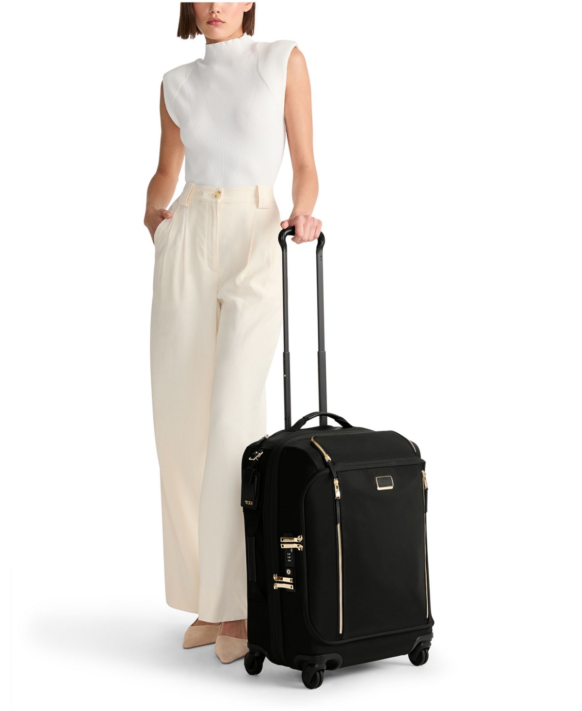 Tumi Voyageur Leger Continental Expandable Carry-on In Black,gold