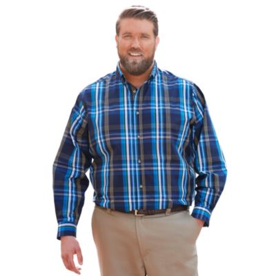 Big & Tall Long Sleeve Wrinkle Free Sport Shirt