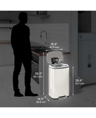13.2 Gallon SoftStep Stainless Steel Step Trash Can with AbsorbX Odor Filter and Removable Inner Bucket