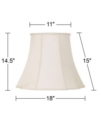 Imperial Shade Set of 2 Lamp Shades Cream Large 11" Top x 18" Bottom x 15" High Spider with Replacement Harp and Finial Fitting