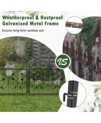 Decorative Garden Fence with 8 Panels Outdoor Animal Barrier Landscape Border