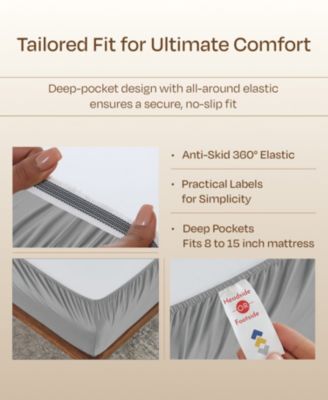 Luxury Bed Sheets Set - 800 Thread Count 100% Cotton Sheets, Deep Pocket, Soft, Cool & Breathable - Split King Size