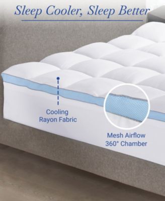 Extra Thick Cooling Mattress Topper Twin Size, Plush Pillow-Top Twin Mattress Topper by California Design Den