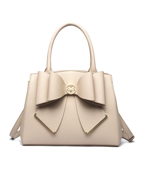 Женская сумка LIKE DREAMS Poppy Bowtie Top Handle Satchel, цвет: Бежевый