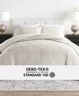 Waffle Textured 3-Piece Comforter Set, Full/Queen