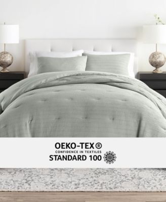 Waffle Textured 3-Piece Comforter Set, Full/Queen