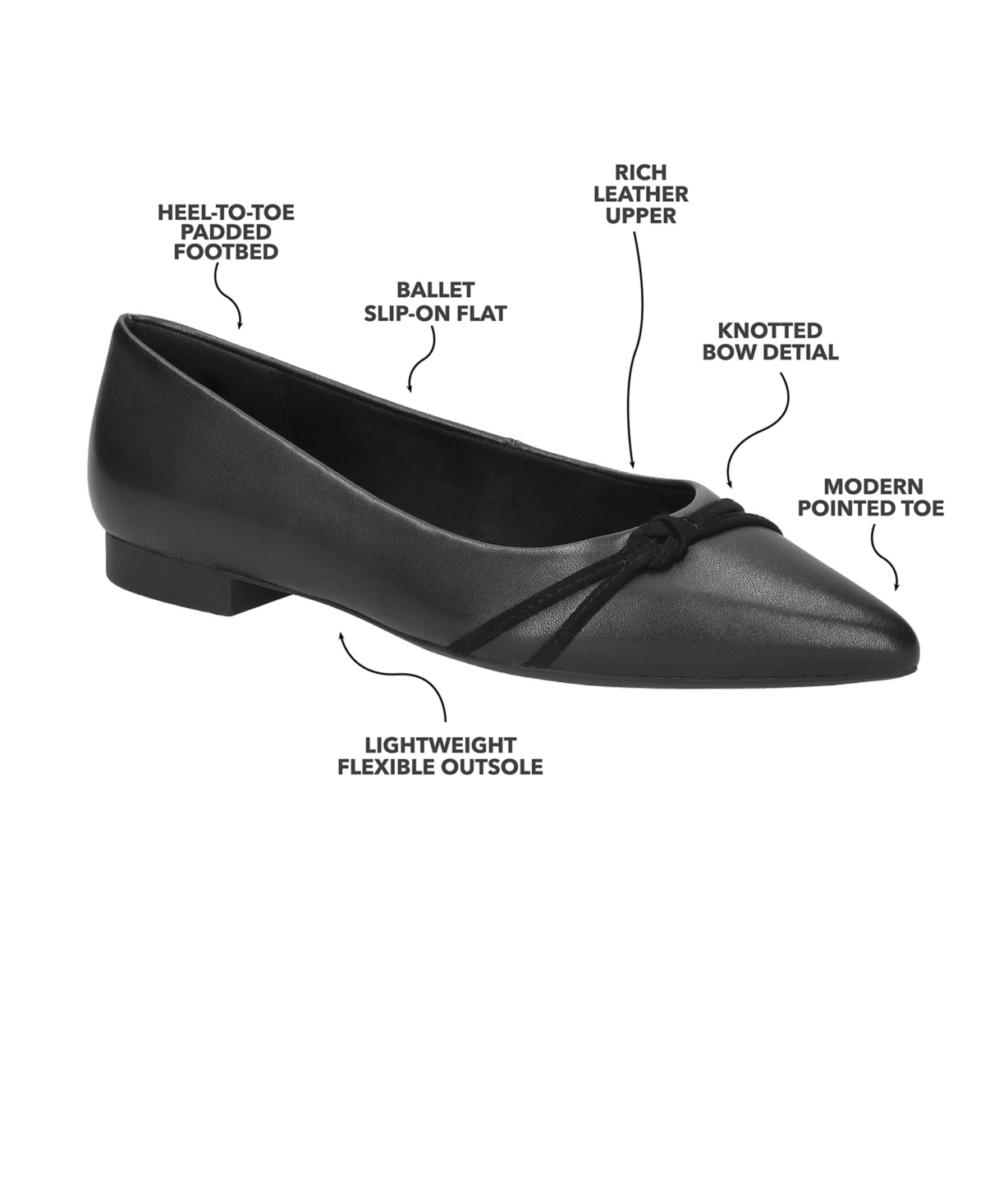 Bella Vita Women's Rhea Pointed Toe Flats In Saddle Leather