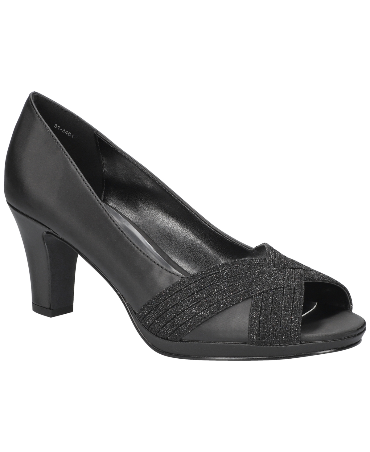 Shop Easy Street Women's Lavish Platform Pumps In Black Satin