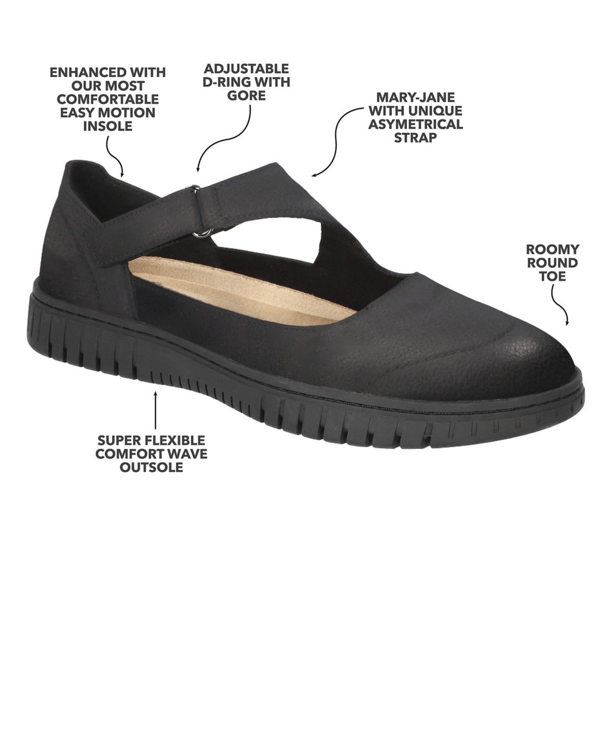 Easy Street Women s Joyful Mary Jane Comfort Flats Taupe Smart Closet
