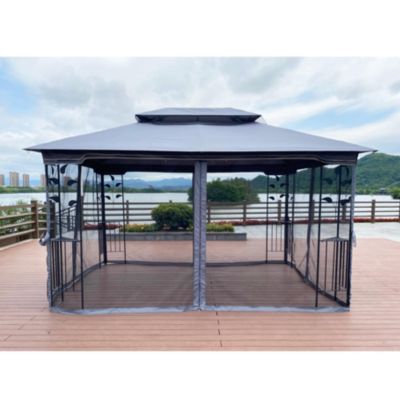 Streamdale 13' x 10' Gazebo with Double Roof & Mosquito Net