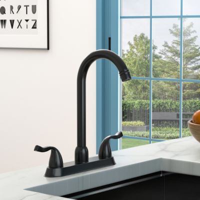 Kitchen Sink Faucet With 2 Handles, 3-Hole Installation, Matte