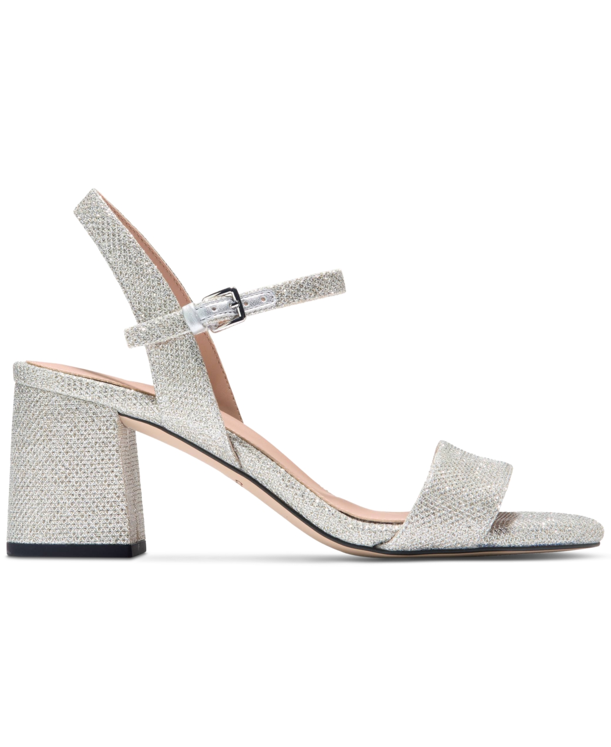 Shop Cole Haan Women's Josie Block-heel Sandals In Silver Glitter