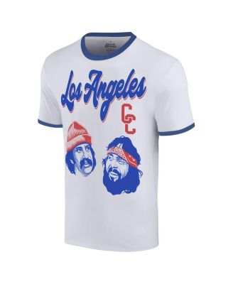 Men's White Cheech Chong Los Angeles Baseball Ringer T-Shirt