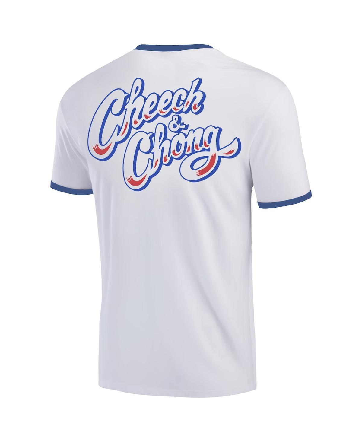 Ripple Junction Men's White Cheech Chong Los Angeles Baseball Ringer T-shirt In White Royal