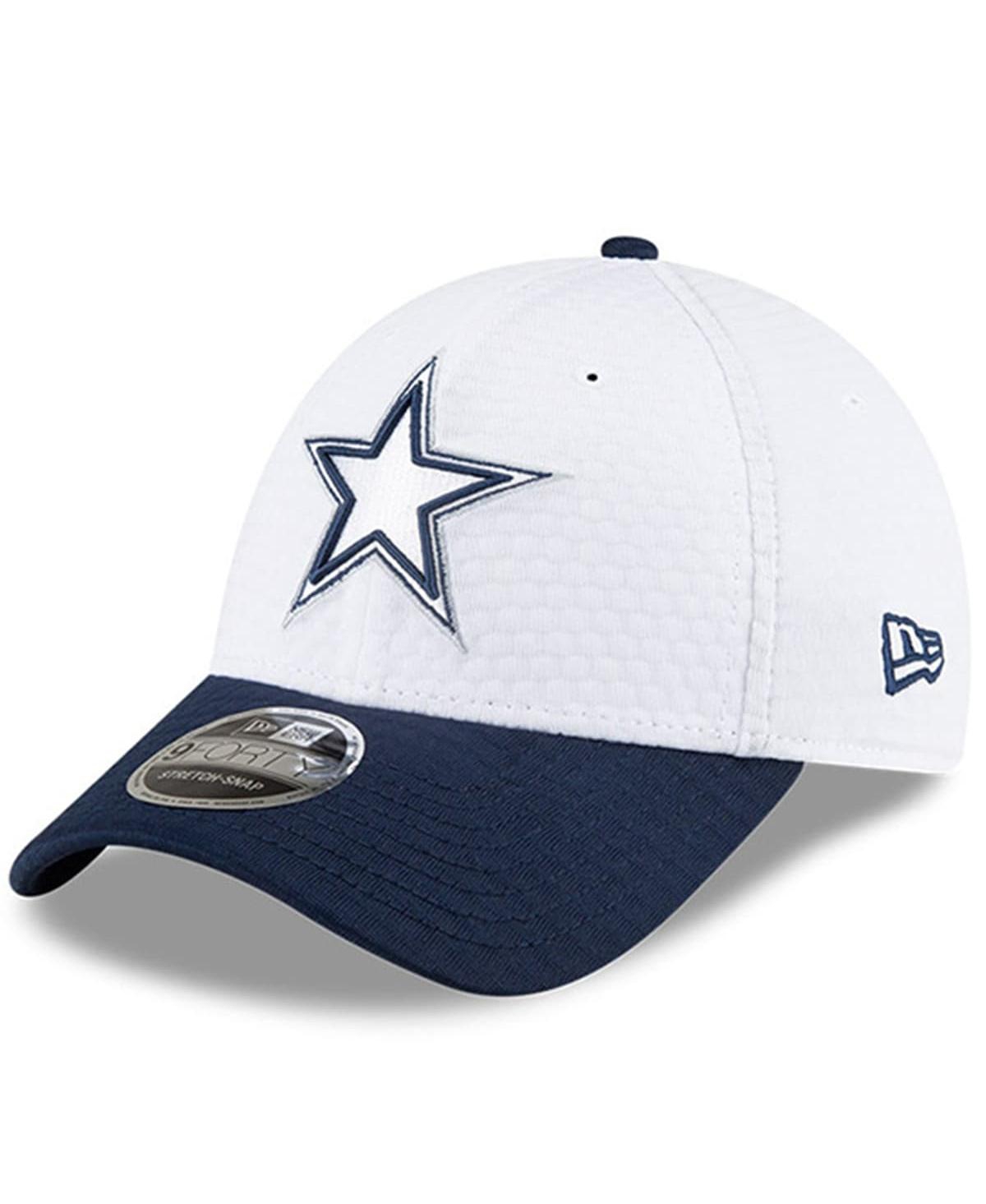 New Era Big Boys And Girls White/navy Dallas Cowboys 2024 Nfl Training Camp 9forty Adjustable Hat In White,navy