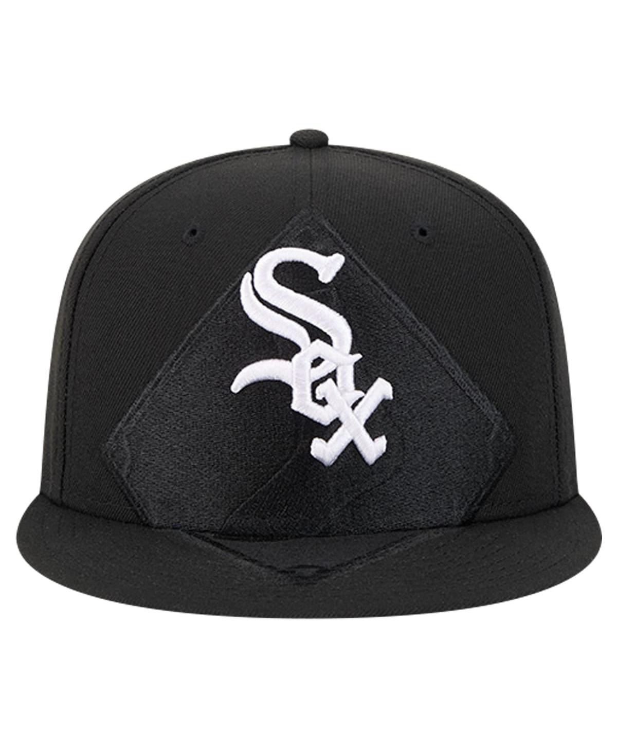 New Era Men'sChicago White Sox Shadow Logo 59FIFTY Fitted Hat - Black