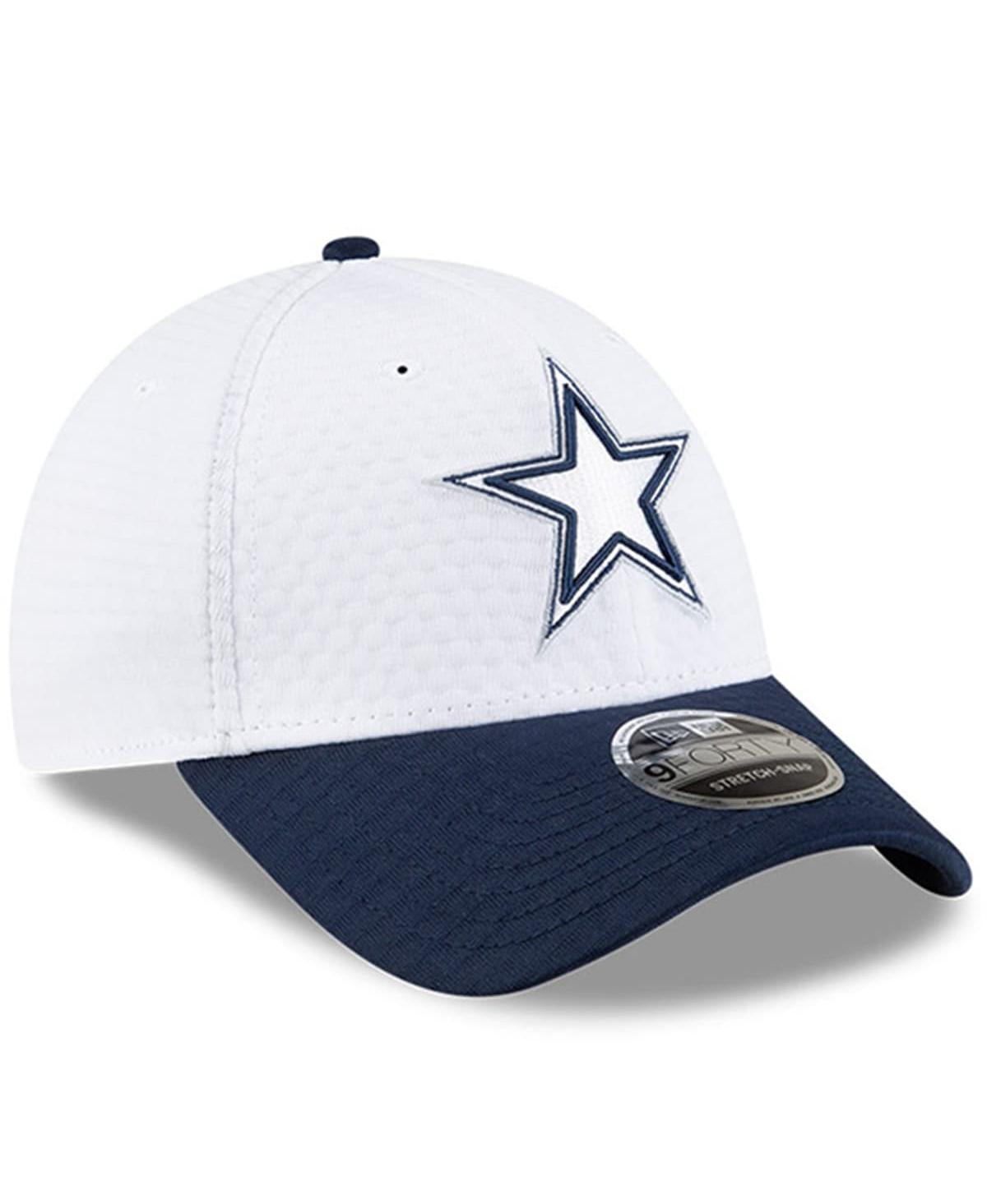 New Era Big Boys And Girls White/navy Dallas Cowboys 2024 Nfl Training Camp 9forty Adjustable Hat In White,navy