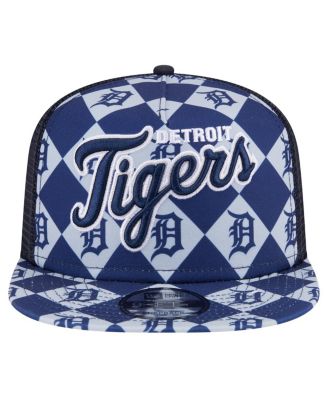 Men's Navy Detroit Tigers Seeing Diamonds A-Frame Trucker 9FIFTY Snapback Hat