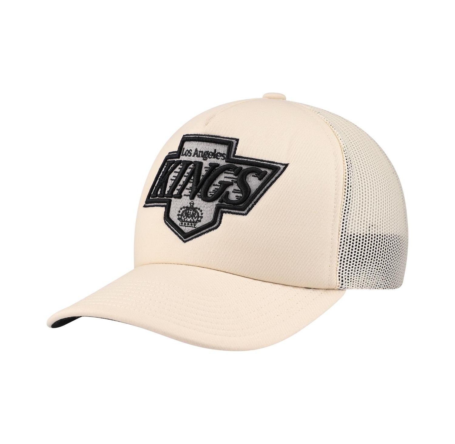 Men's Cream Los Angeles Kings Foam Front Trucker Adjustable Hat