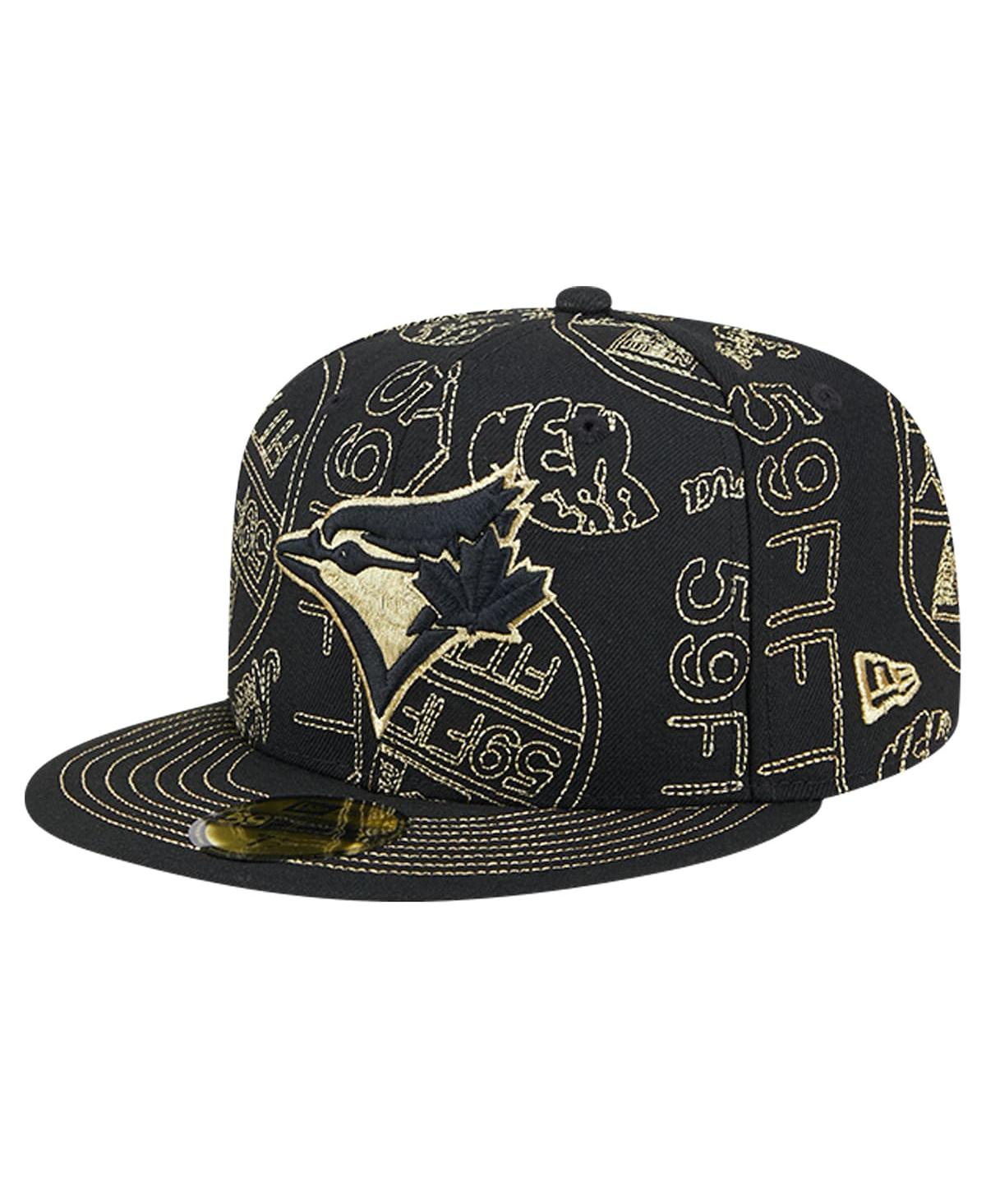Shop New Era Men's Black Toronto Blue Jays 59fifty Day Allover Fitted Hat