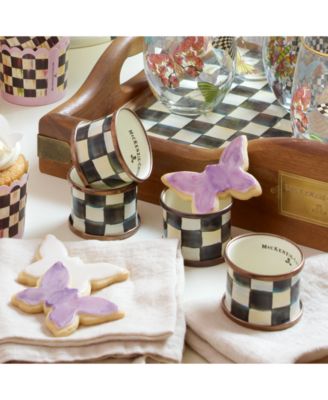 Courtly Check Napkin Rings, Set of 4