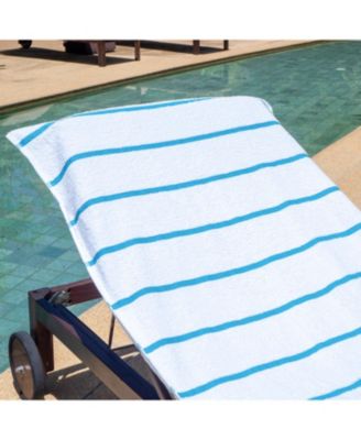 Cotton Terry Lounge Chair Covers, 2-Pack, 30" x 85" with Pocket Design