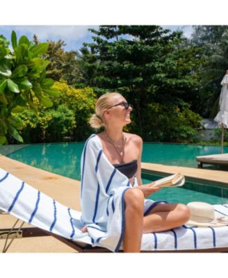 Cotton Terry Lounge Chair Covers, 2-Pack, 30" x 85" with Pocket Design