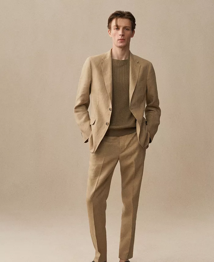 Men's Linen Slim-Fit Suit Blazer - thumbnail 5