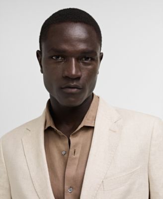 Men's Linen Slim-Fit Suit Blazer