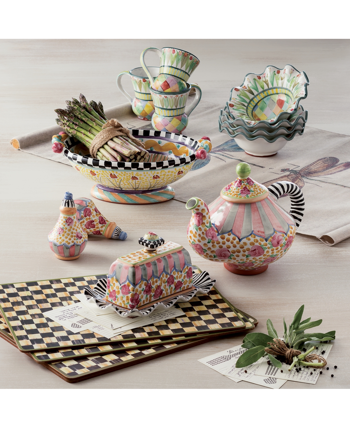 Mackenzie-childs Mackenzie Childs Courtly Check Set Of 4 Placemats In No Color