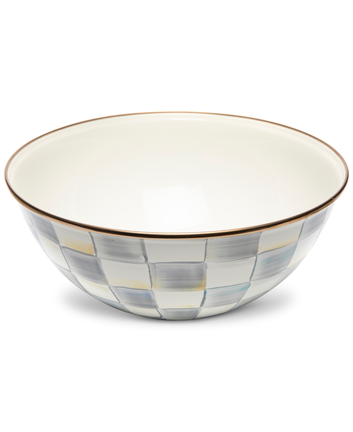 Mackenzie-childs Sterling Check Enamel Everyday Bowl, Extra Large In No Color