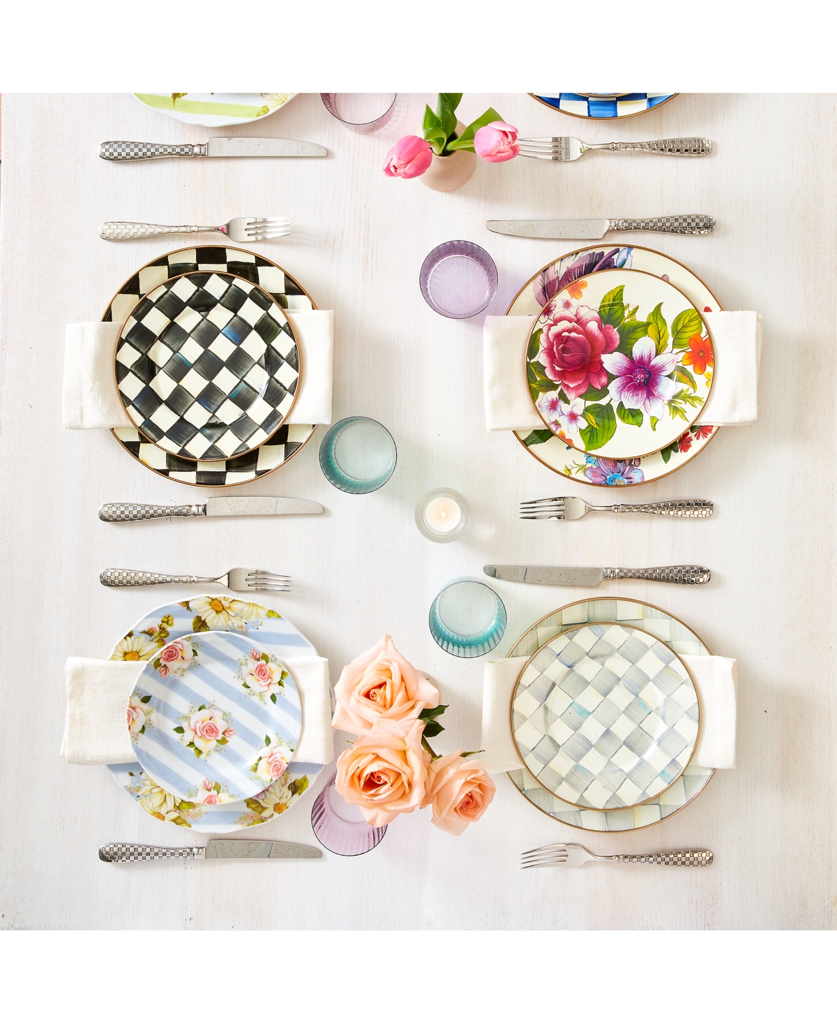 Mackenzie-childs Sterling Check Salad/dessert Plate In No Color