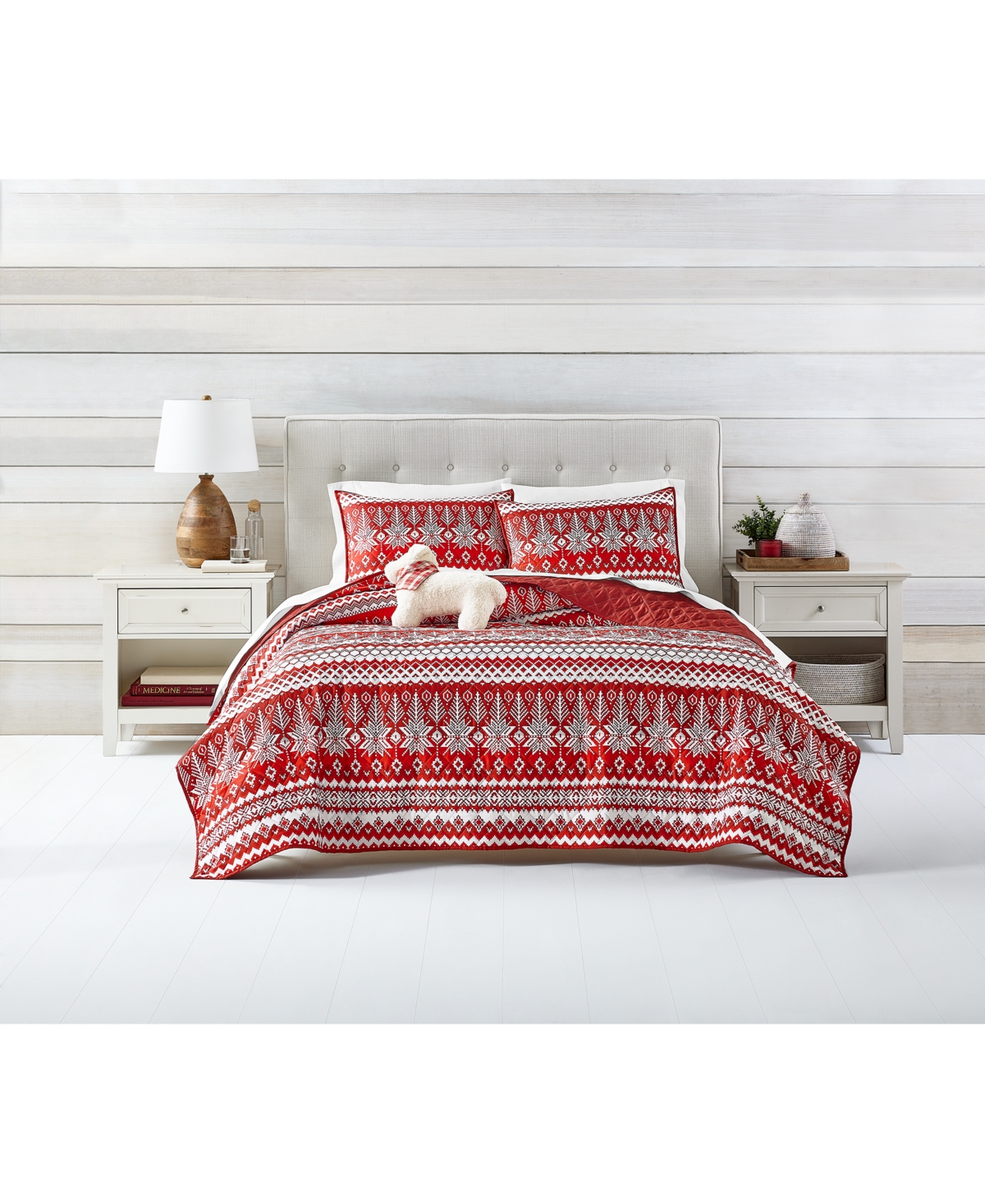 Holiday Lane4-Pc. Quilt Tote Set, Full/Queen, Exclusively at Macy's - Fair Isle