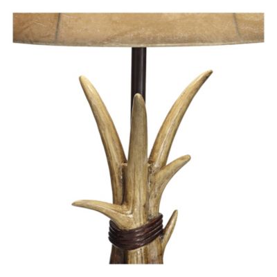 Boone Rustic Western Table Lamps 27 1/2" Tall Set of 2 Natural Antler with USB Charging Port Bell Shade for Bedroom Living Room Office