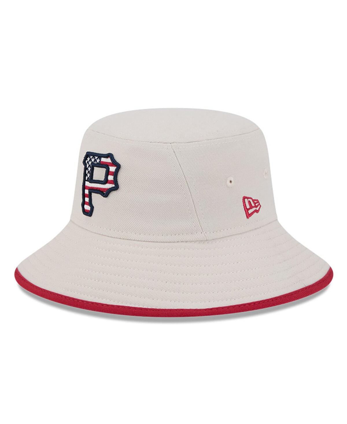 Shop New Era Men's Khaki Pittsburgh Pirates 2024 Fourth Of July Bucket Hat