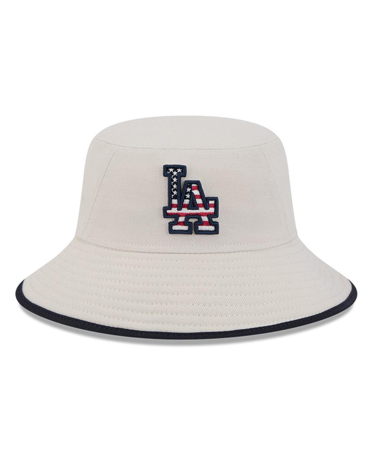 NEW ERA MEN'S KHAKI LOS ANGELES DODGERS 2024 FOURTH OF JULY BUCKET HAT 