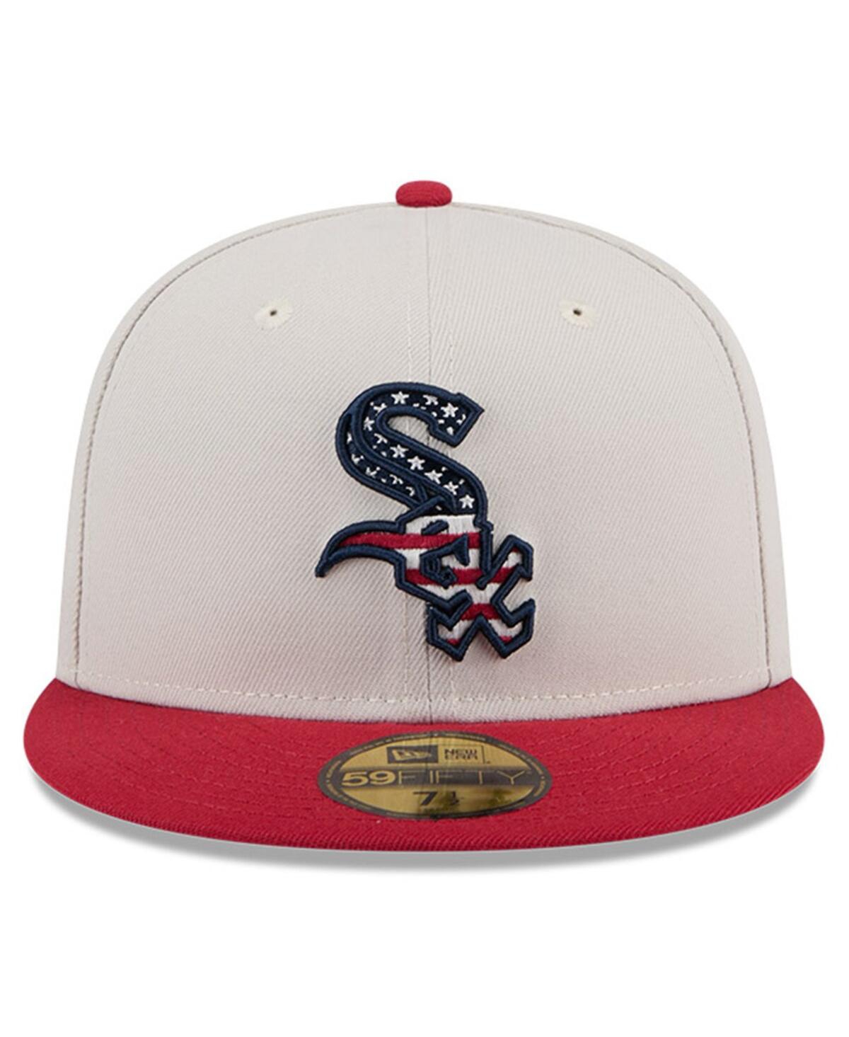 Shop New Era Men's Red Chicago White Sox 2024 Fourth Of July 59fifty Fitted Hat In Khaki