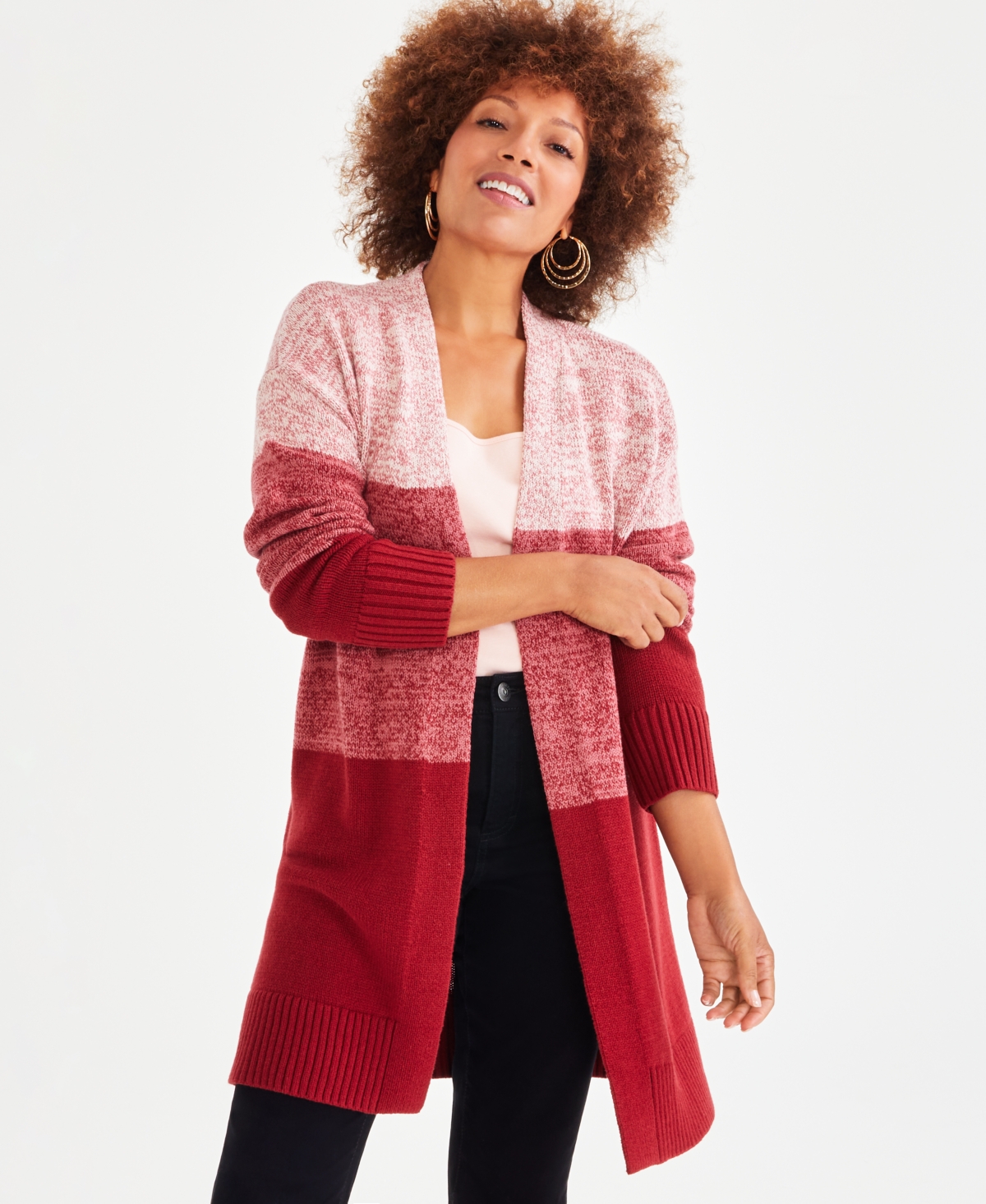 Macy's red cardigan sales