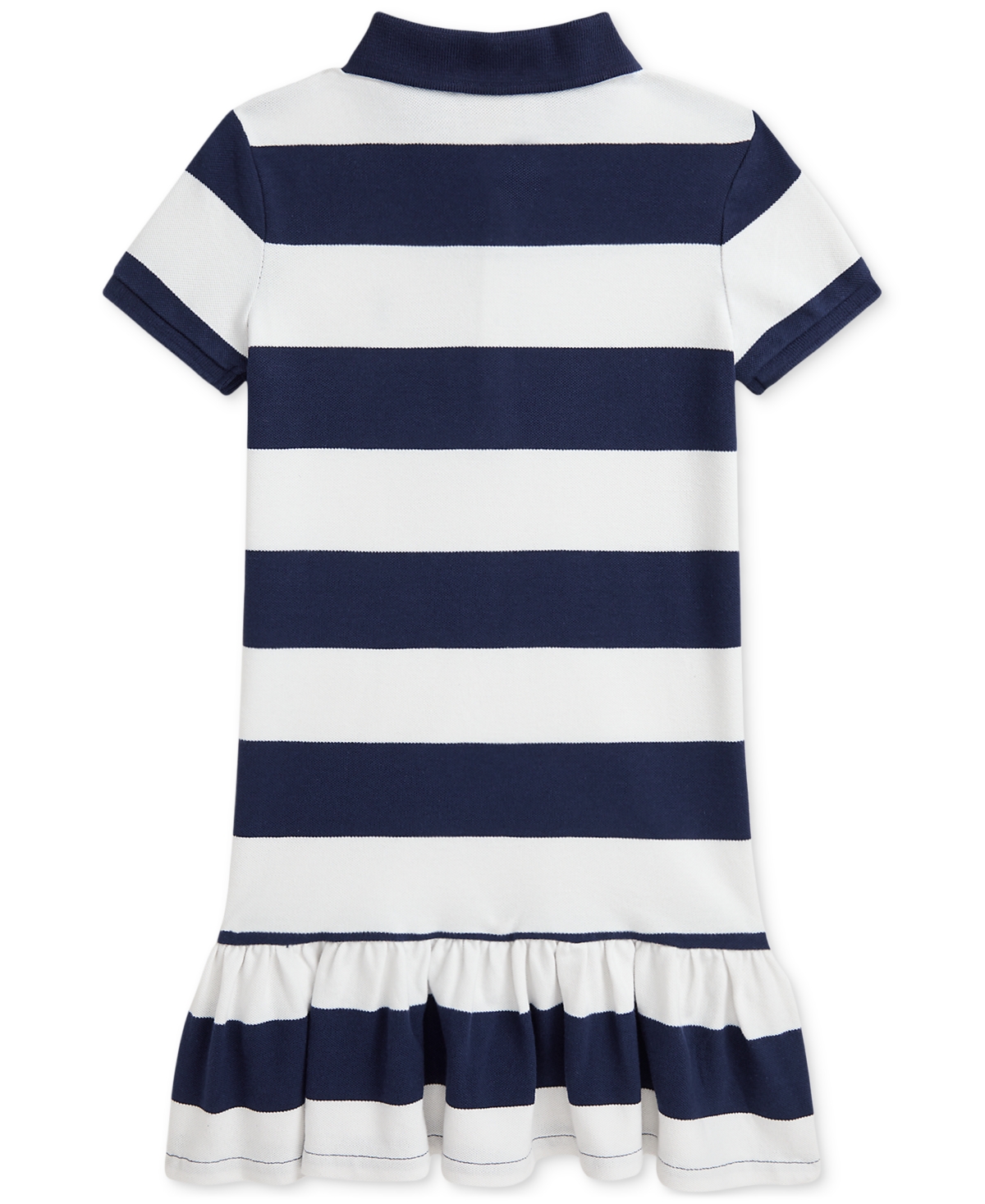Polo Ralph Lauren Toddler and Little Girls Striped Stretch Mesh Polo Dress -DECKWASH WHITE