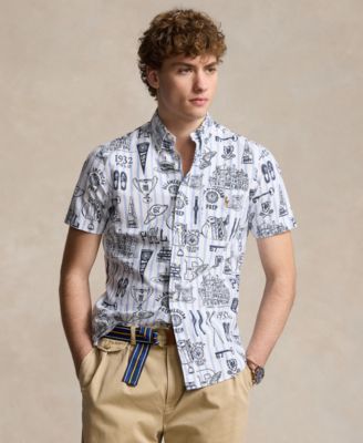 Polo Ralph Lauren - Men's Classic-Fit Striped Oxford Graphic Shirt