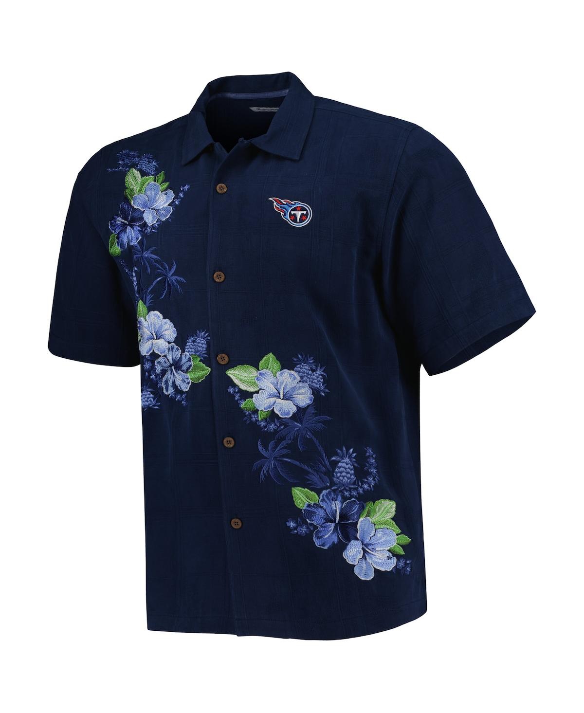 Tommy Bahama Men'sTennessee Titans Sport Azule Oasis Camp Button-Up Shirt - Navy