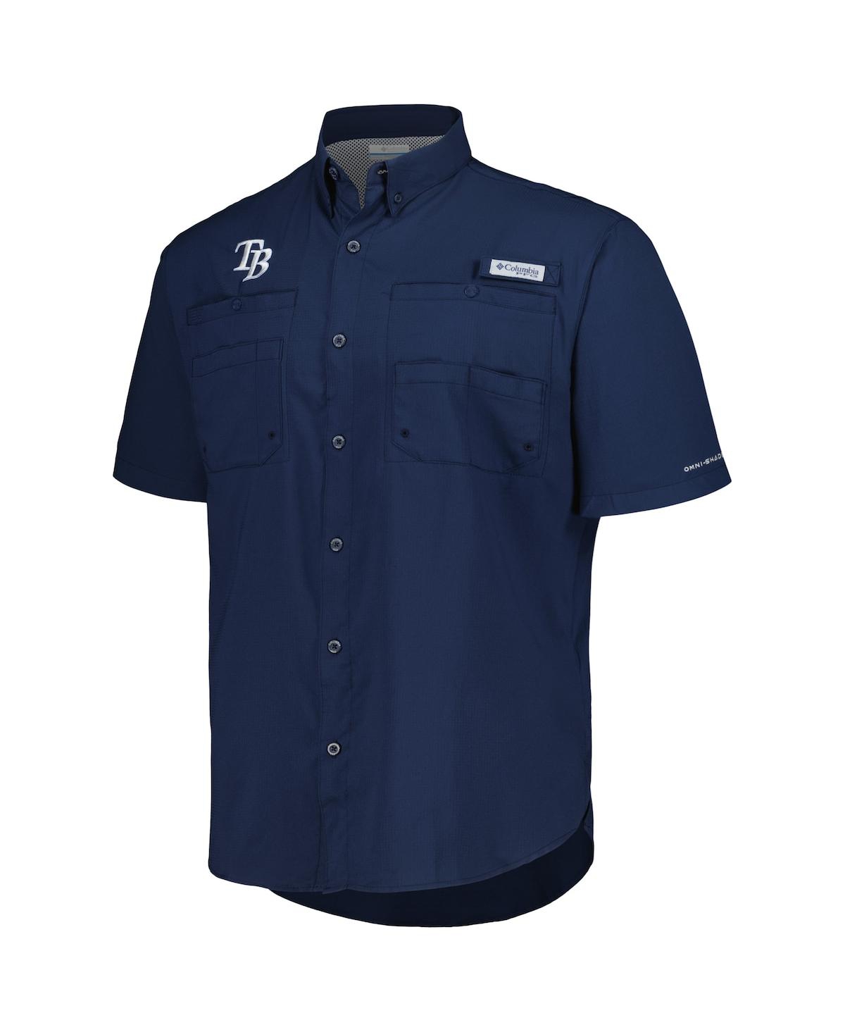 Shop Columbia Men's Navy Tampa Bay Rays Tamiami Omni-shade Button-down Shirt