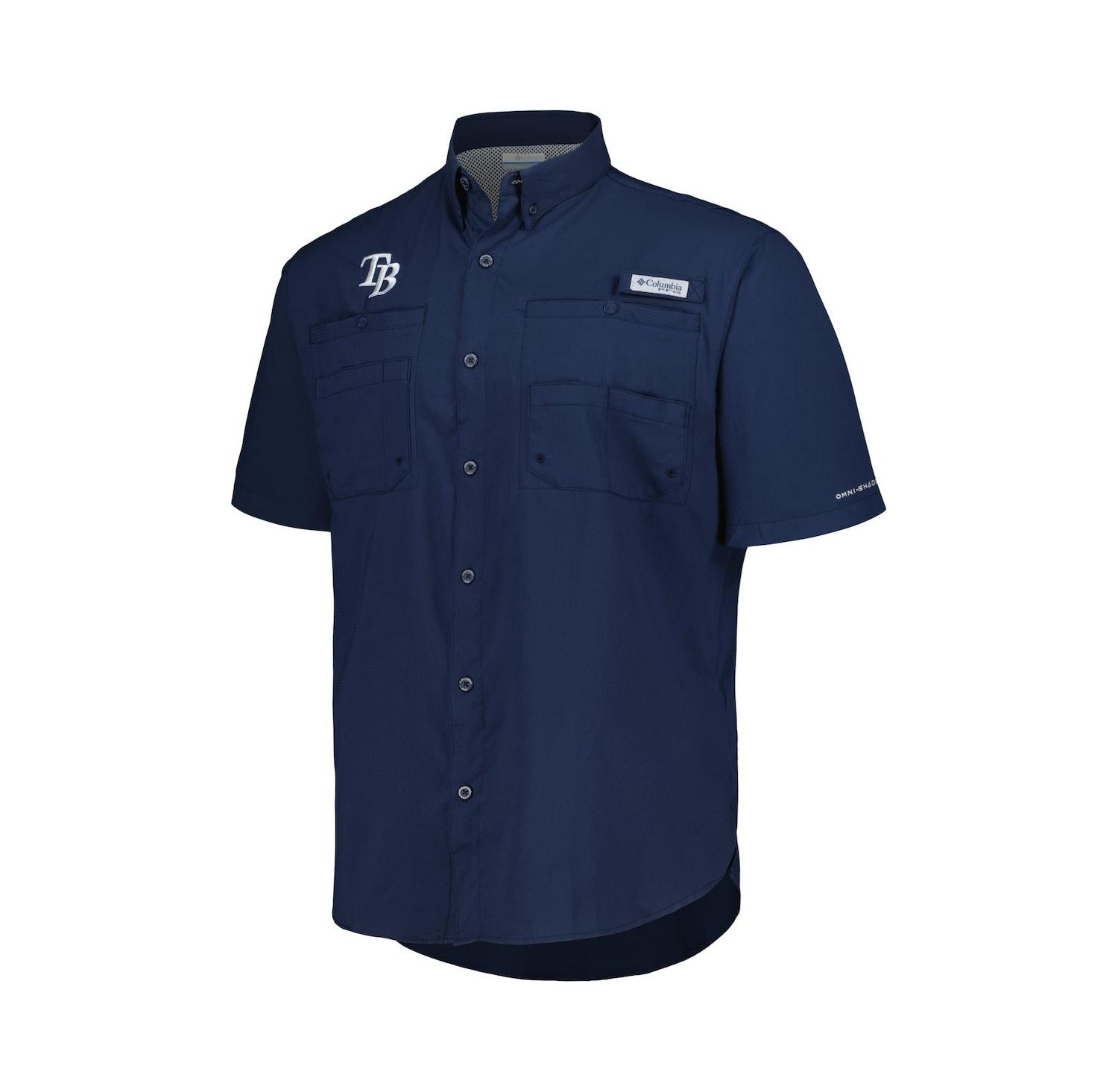 Men's Navy Tampa Bay Rays Tamiami Omni-Shade Button-Down Shirt