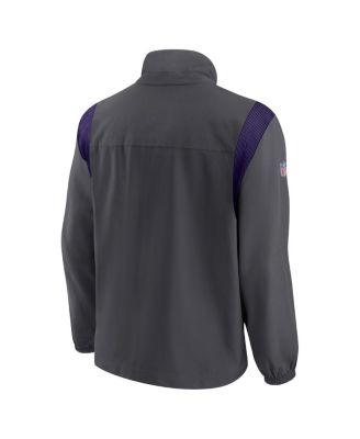 Men's Anthracite Minnesota Vikings Sideline Woven Logo Full-Zip Jacket
