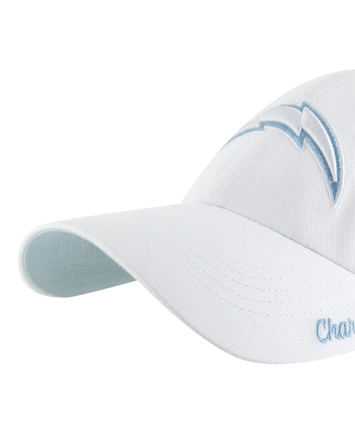 47 Brand Women's White Los Angeles Chargers Ballpark Cheer Clean Up Adjustable Hat In White