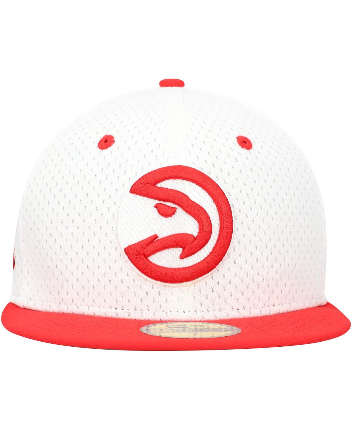 New Era Men'sRed Atlanta Hawks Throwback 2Tone 59FIFTY Fitted Hat - White, Red