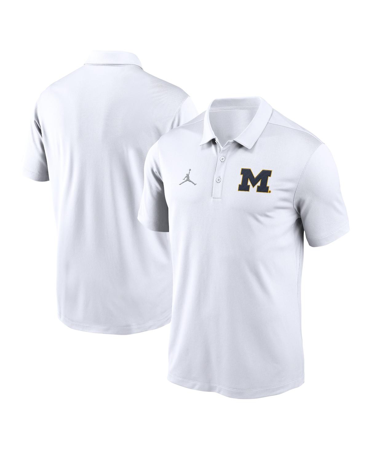 Men's Navy Michigan Wolverines Primetime Franchise Performance Polo Shirt - White