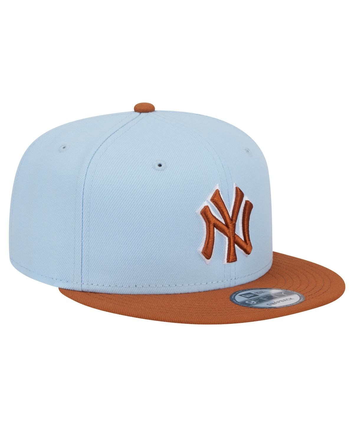 New Era Men'sNew York Yankees Spring Color Two-Tone 9FIFTY Snapback Hat - Light Blue